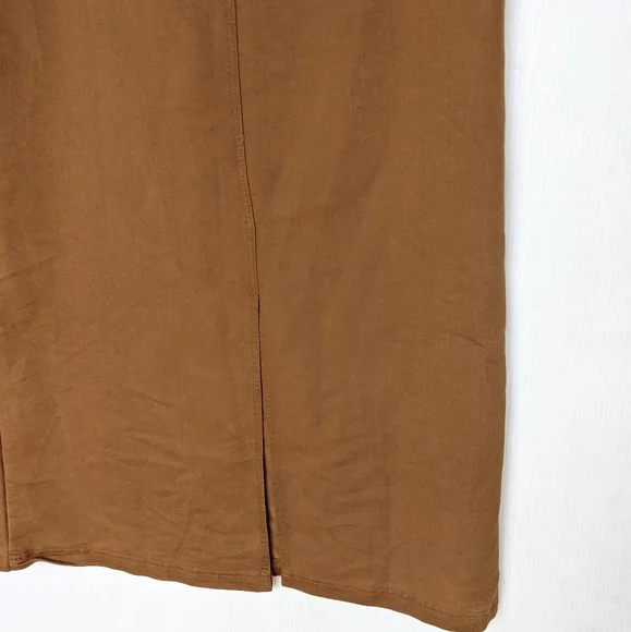 VINTAGE embroidered tan pinafore skirtall dress - Picture 5 of 5